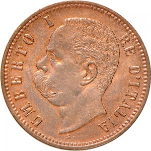 1302D 2 centesimi 1897 Valore entro semicorona di alloro e quercia Roma Rame