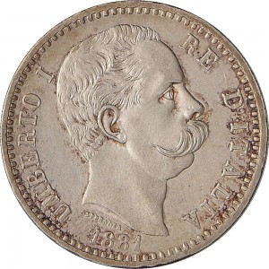 1272D 2 lire 1881 Scudo sannitico 1° tipo Roma Argento