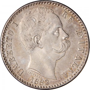 1273D 2 lire 1882 Scudo sannitico 1° tipo Roma Argento