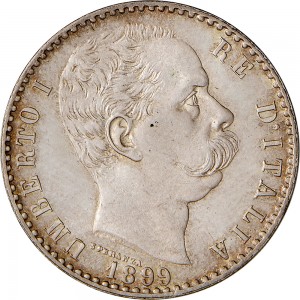 1281D 2 lire 1899 Scudo sannitico 2° tipo Roma Argento