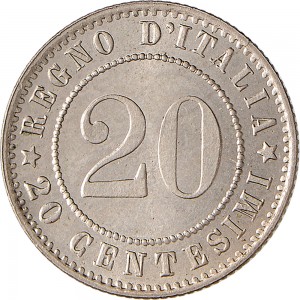 1292D 20 centesimi 1894 Corona Roma Cupronichel