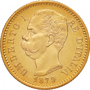 1252-001D 20 lire 1879 Scudo sannitico Roma Oro