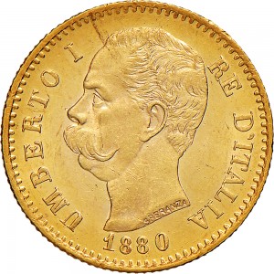 1253D 20 lire 1880 Scudo sannitico Roma Oro