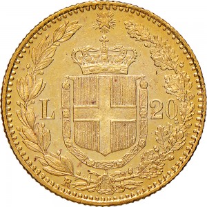 1258-001R 20 lire 1883 Scudo sannitico Roma Oro