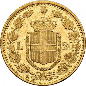1259R 20 lire 1883 Scudo sannitico Roma Oro