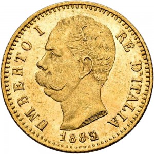 1259D 20 lire 1883 Scudo sannitico Roma Oro