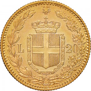1261-001R 20 lire 1885 Scudo sannitico Roma Oro