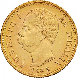1261-001D 20 lire 1885 Scudo sannitico Roma Oro