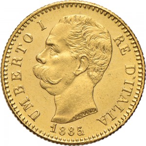 1261-003D 20 lire 1885 Scudo sannitico Roma Oro