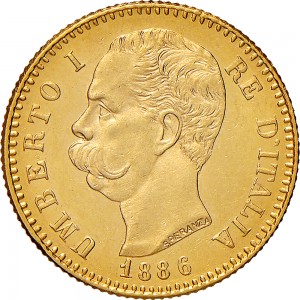 1263D 20 lire 1886 Scudo sannitico Roma Oro