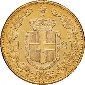 1264R 20 lire 1888 Scudo sannitico Roma Oro