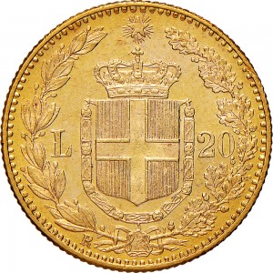 1266-001R 20 lire 1890 Scudo sannitico Roma Oro