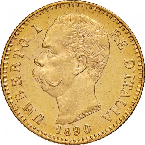 1266-001D 20 lire 1890 Scudo sannitico Roma Oro