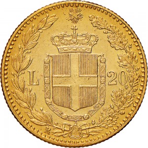 1267-001R 20 lire 1891 Scudo sannitico Roma Oro