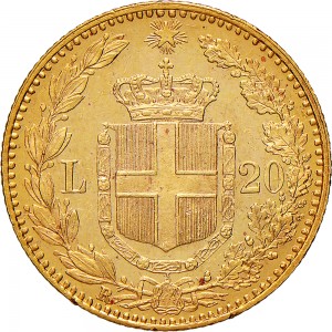 1268R 20 lire 1893 Scudo sannitico Roma Oro