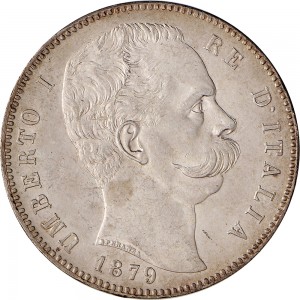 1271D 5 lire 1879 Scudo sannitico 2° tipo Roma Argento