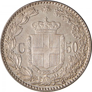 1289R 50 centesimi 1889 Scudo sannitico Roma Argento