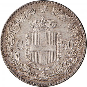 1290R 50 centesimi 1892 Scudo sannitico Roma Argento