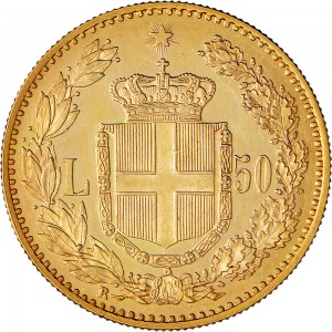 1249R 50 lire 1884 Scudo sannitico Roma Oro