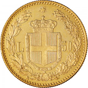 1250R 50 lire 1888 Scudo sannitico Roma Oro