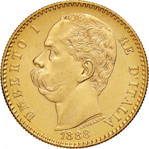 1250D 50 lire 1888 Scudo sannitico Roma Oro
