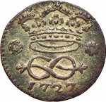 9R 2 denari da 1/6 di soldo 1727 Nodo d