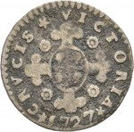 23-001R Mezzo reale da 2,6 soldi 1727 Croce di San Maurizio Torino Argento