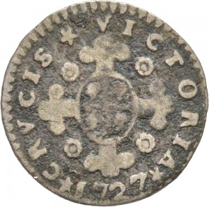 23-001R Mezzo reale da 2,6 soldi 1727 Croce di San Maurizio Torino Argento