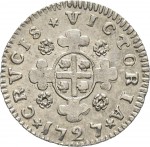 13R Reale da 5 soldi 1727 Croce di San Maurizio Torino Argento