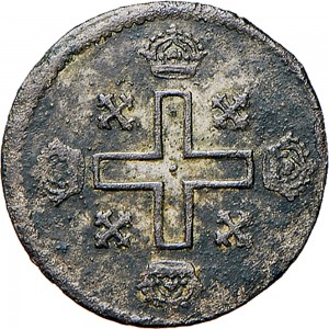 4R Soldo da 12 denari 1726 Croce piana Torino Mistura di argento