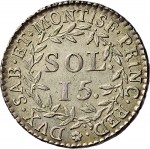 569R 15 soldi 1794 Valore entro corona di alloro Torino Mistura di argento