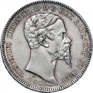 1075D Lira 1856 Scudo sannitico Torino Argento