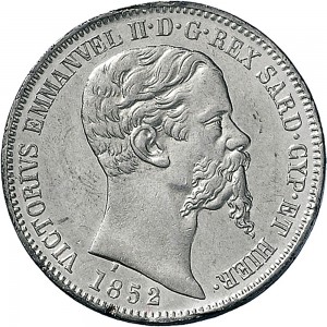 1064D 2 lire 1852 Scudo sannitico Torino Argento