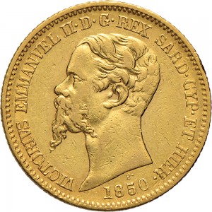 1011D 20 lire 1850 Scudo sannitico Genova Oro