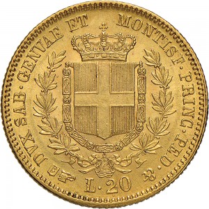 1020R 20 lire 1855 Scudo sannitico Torino Oro