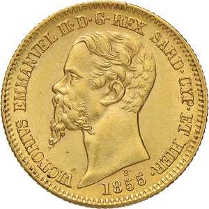 1020D 20 lire 1855 Scudo sannitico Torino Oro
