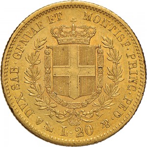 1022R 20 lire 1856 Scudo sannitico Genova Oro
