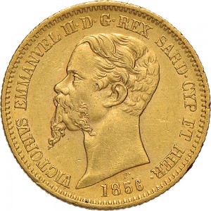 1022D 20 lire 1856 Scudo sannitico Genova Oro