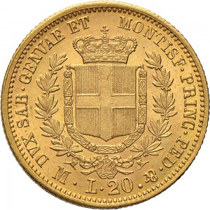 1031R 20 lire 1860 Scudo sannitico Milano Oro