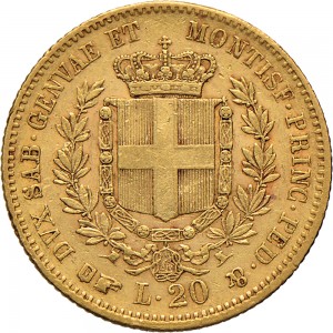 1032R 20 lire 1860 Scudo sannitico Torino Oro