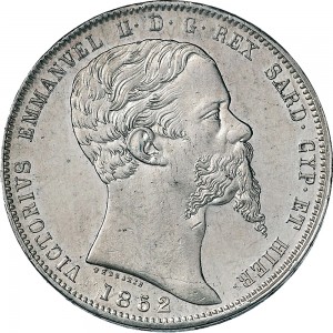 1045D 5 lire 1852 Scudo sannitico Genova Argento