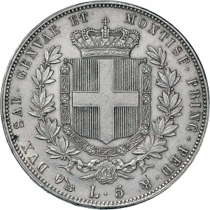 1047R lire 1853 Scudo sannitico Genova Argento