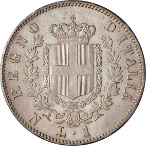 1183R 1 lira 1862 Scudo sannitico 1° tipo Napoli Argento