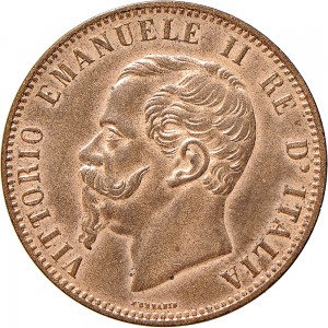 1213D 10 Centesimi 1866 Valore entro semicorona di alloro e quercia 2° tipo Birmingham Rame