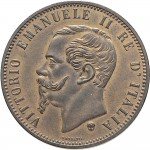 1221D 10 Centesimi 1867 Valore entro semicorona di alloro e quercia 2° tipo Bruxelles Rame