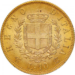 1144R 10 lire 1863 Scudo sannitico 2° tipo Torino Oro