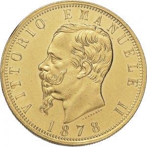 1118D 100 lire 1878 Scudo sannitico Roma Oro
