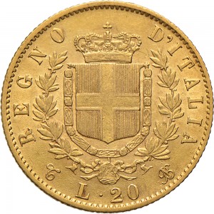 1123R 20 lire 1863 Scudo sannitico Torino Oro