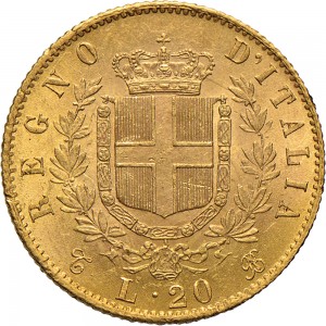 1125R 20 lire 1865 Scudo sannitico Torino Oro