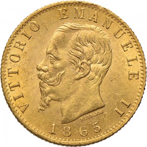 1125D 20 lire 1865 Scudo sannitico Torino Oro
